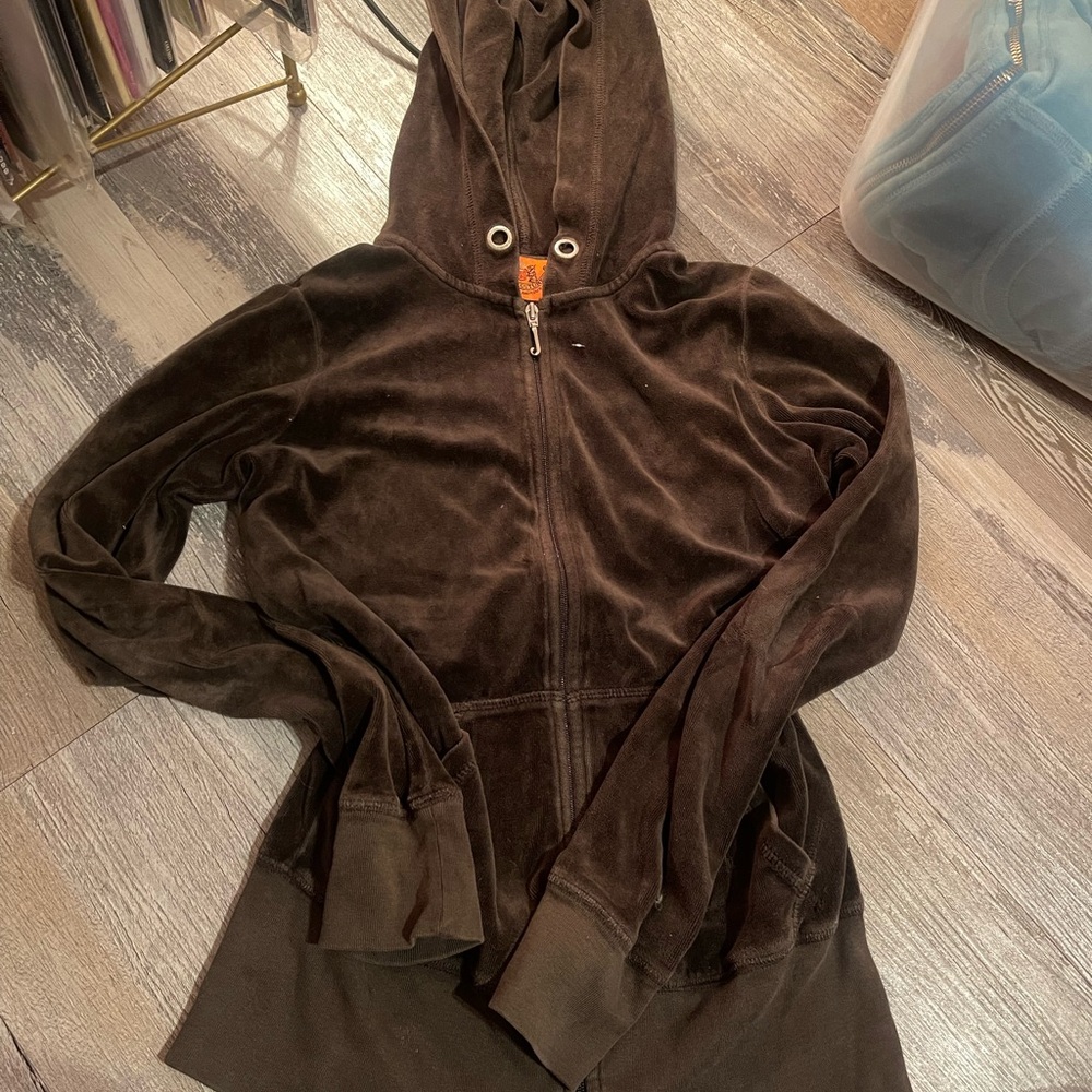 JUICY Brown Hooded Zip-Up Jacket